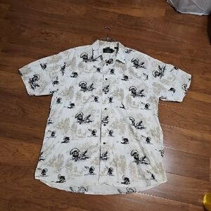 Redhead Men's Shirt XL Thanksgiving Turkey Hunting AOP Button Down Shirt